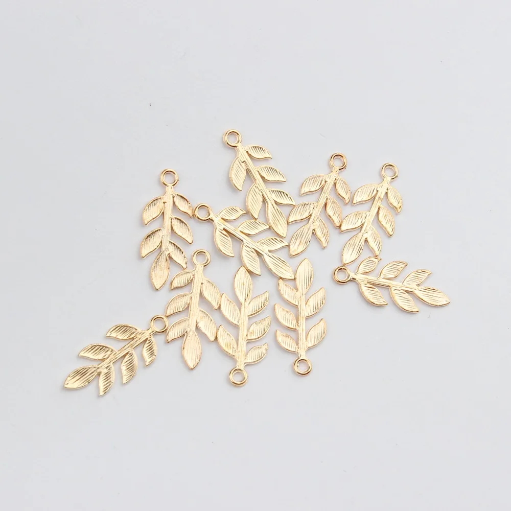 Zinklegierung Mini Blätter Charms 10 teile/los Für DIY Mode Tropfen Ohrringe Schmuck Machen Zubehör – Detail 6