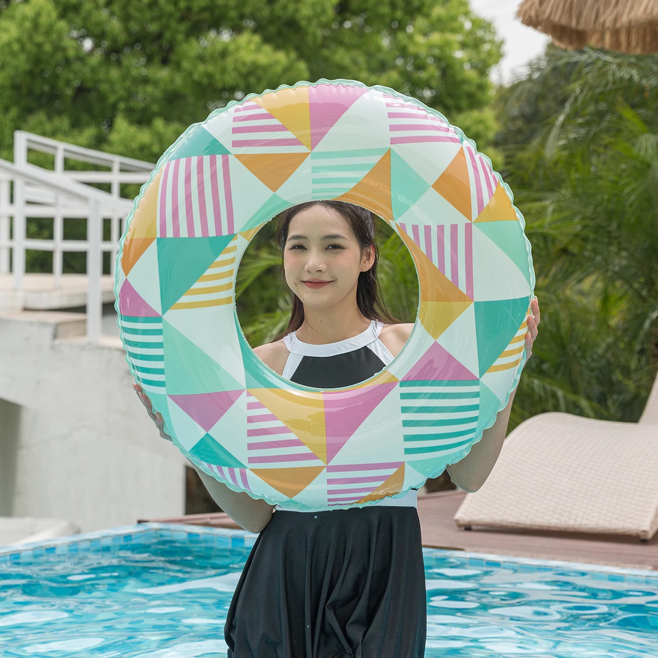 Women's Inflatable Swimming Ring, Swimming Pool Float, Adult Underarm Lifebuoy, Leisure Beach Swimming Inflatable Floating Toy 5