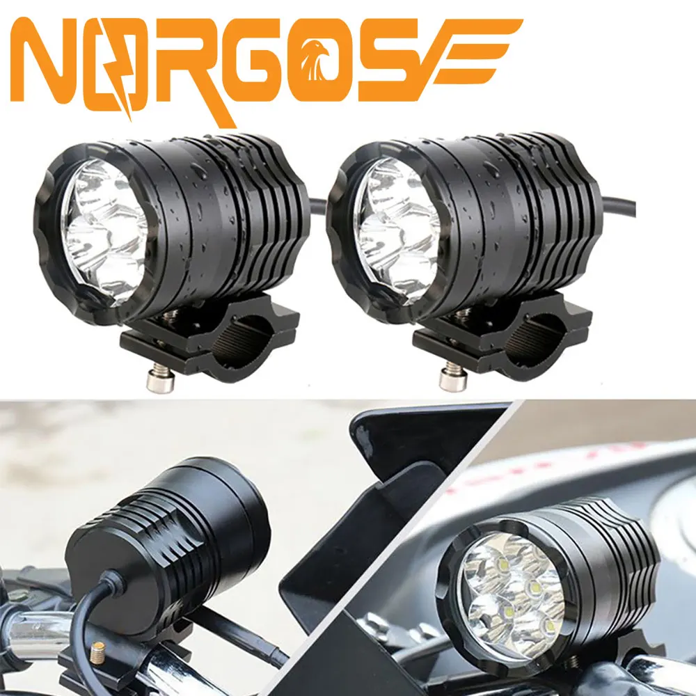 2 шт., светодиодные фары для мотоцикла, 12 В, 24 В