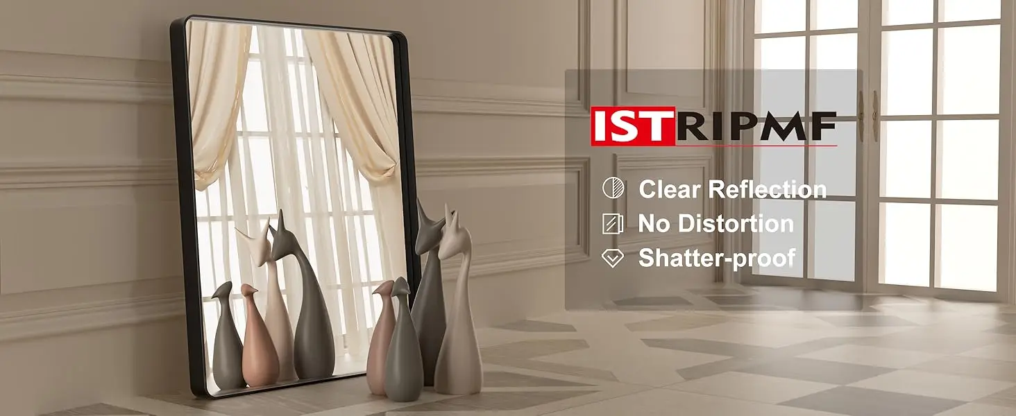 istripmf black mirror for bathroom black metal vanity mirror