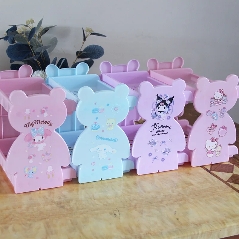 

Двухслойный стеллаж для хранения Sanrios Hello Kitty Мультипликационный многофункциональный домашний простой стеллаж для хранения для ванной комнаты Настольный стеллаж