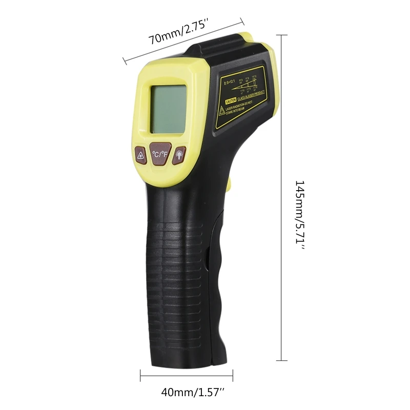 Digital Infrared Thermometer IR Industrial LCD Temperature Gun Laser  Pyrometer