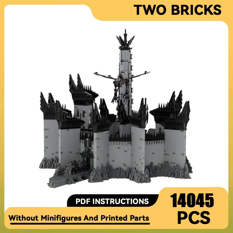 

Moc Building Blocks Castle Bricks Magical Rings Movie Scene UCS Minas Morgul Model DIY Assembly Street View Toys Child Gifts