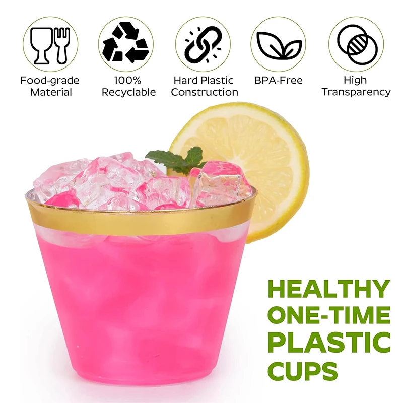 Disposable Cup Plastic Champagne Flutes Gold Silver Clear Plastic Bubble Tea Cup Weddings Party Christmas Supplies