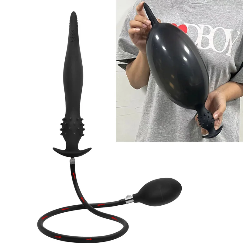 Plug anale gonfiabile con pompa e massaggiatore prostatico_voghion.com