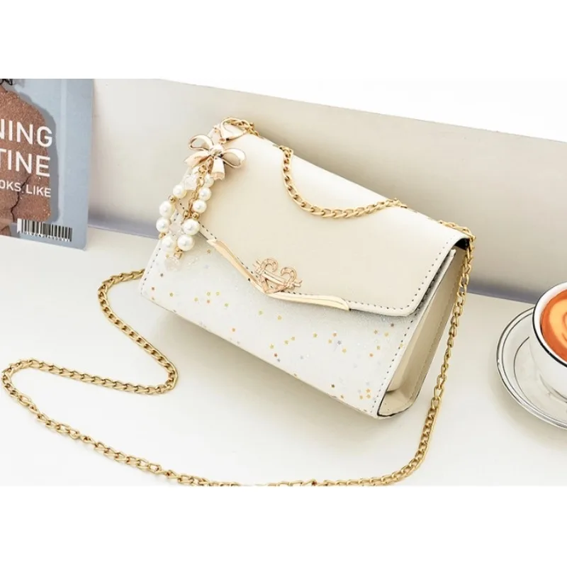 Crossbody women's bag with pendant chain Korean version ins fashion and versatile premium shoulder bag