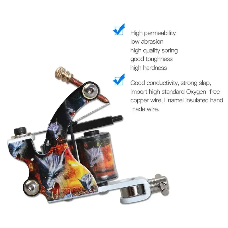 Tattoo Kit Dragonhawk Tattoo Machine Kit Complete Beginner Mini Power Supply Tattoo Gun With Long Needles