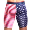 Men's Underwear Long Boxers Slim Fit Home Fitness Tights American Flag Printing Underpants Male Trunk Five Minutes Boxers 2