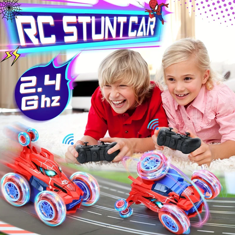 Auto telecomandata, fantastica auto telecomandata ricaricabile per acrobazie, dotata di funzione di rotazione a 360 gradi, sistema di trazione integrale e - immagine 3