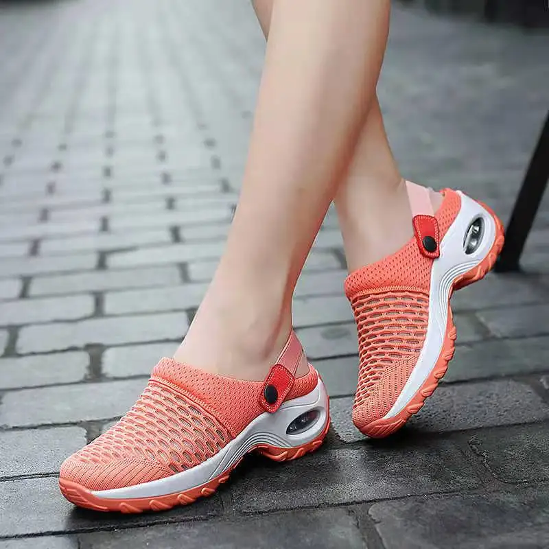 

2022 New Women Shoes Casual Increase Cushion Sandals Non-slip Platform Sandal for Women Breathable Mesh Outdoor Walking Slippers