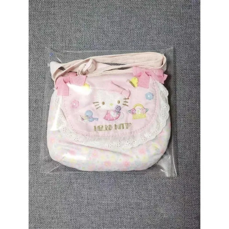 MBTI urocza torebka na ramię Hello Kitty dla kobiet z haftem słodka, modna wykwintna torba Crossbody Lolita estetyczna torebka Vintage