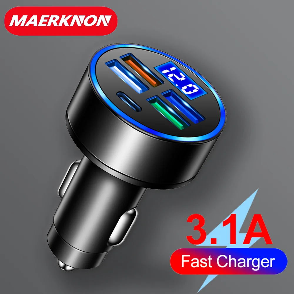 USB Car Charger PD Fast Charging Type C USB Mobile Phone Adapter in Car For iPhone 14 13 Samsung