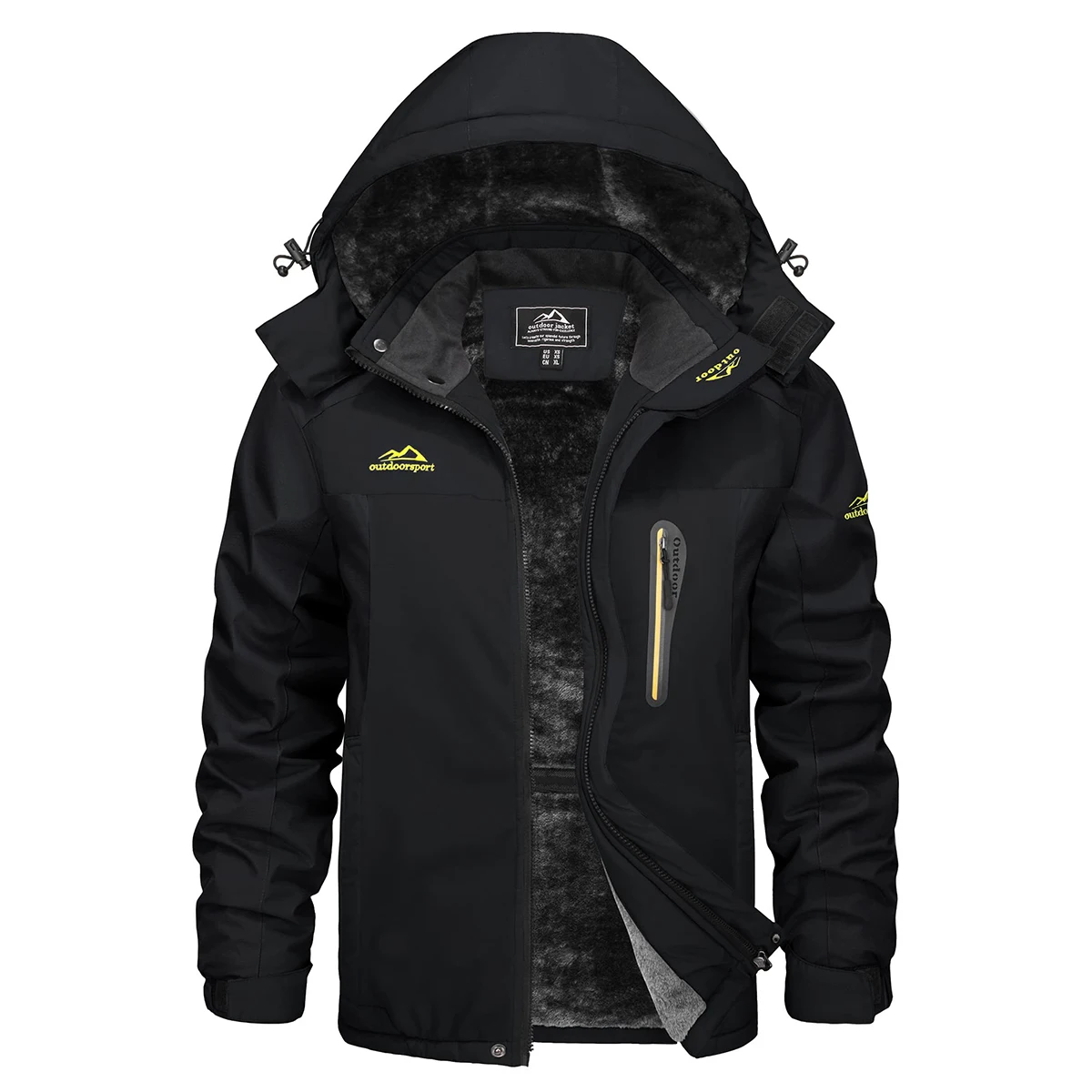 TACVASEN Men's Waterproof Hooded Winter Parka Coat with Fleece Lining