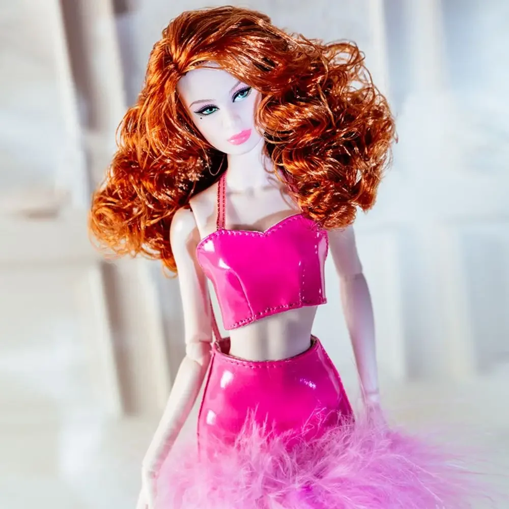 Pink Lace Wedding Doll Clothes Suit with Headwear