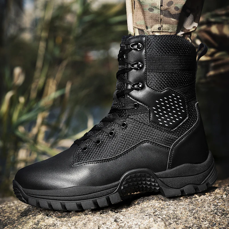 Male Desert Combat Boots Side Zipper Male Boots Outdoors Men's