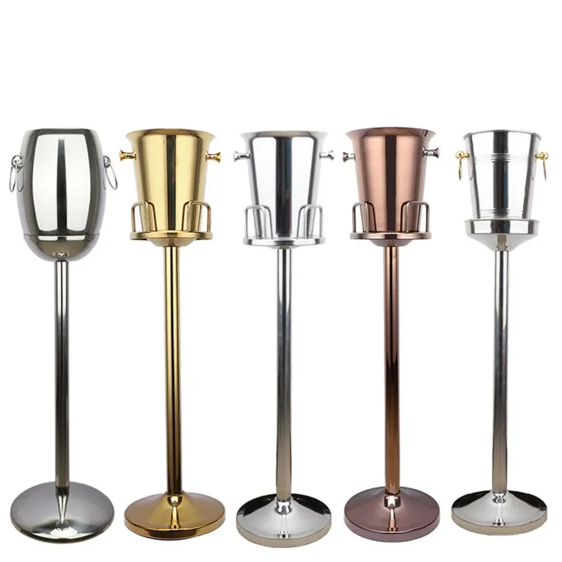 Stainless Steel luxury Ice Bucket with rack Wine Chiller Bottle Cooler Champagne Beer Chiller Ice Barrel Elk Deer ice rack set