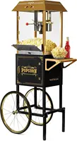 Popcorn Maker Machine - Professional Cart With 10 Oz Kettle Makes Up to 40 Cups - Vintage Theater Style - Black 1