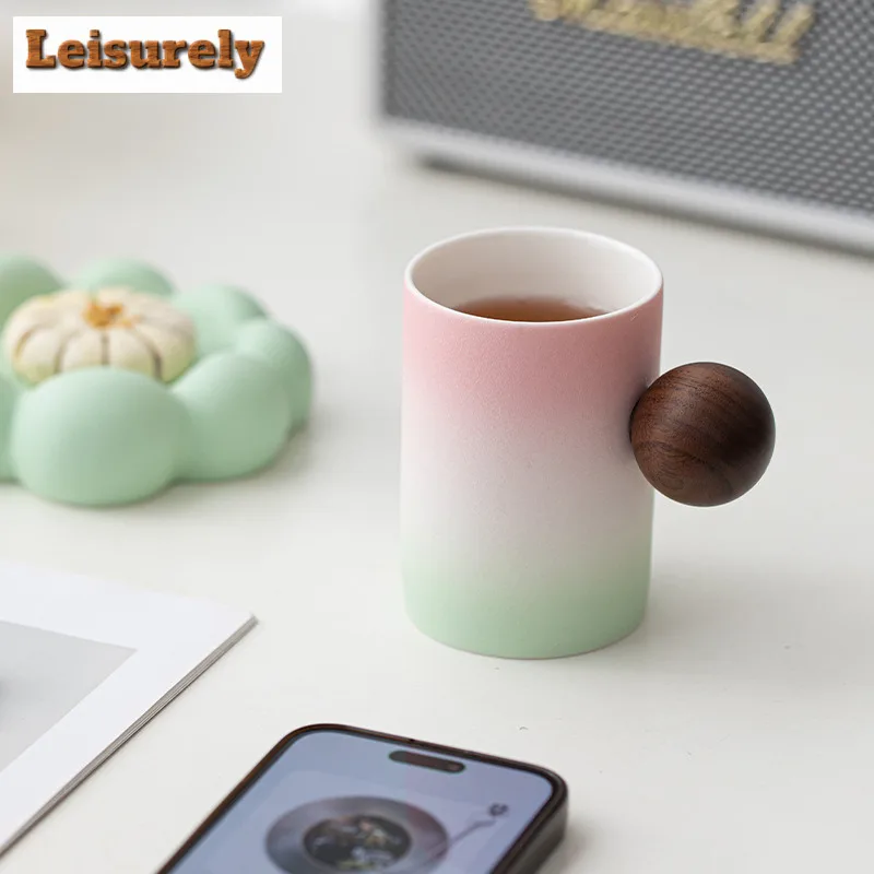 280ml Gradient Cloud Ceramic Coffee Mug with Plate Couple Handgrip Cups Afternoon Tea Mug Household Cup Saucer Kit Tea Items