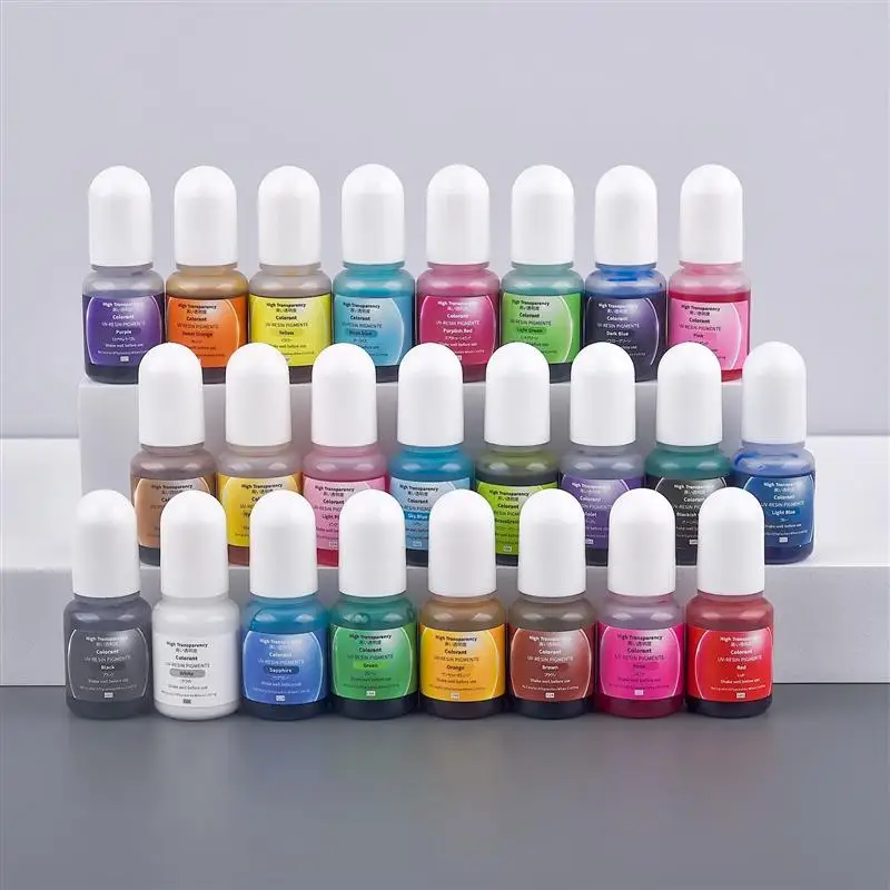 5ml/Bottle High Clear Epoxy Resin Pigment 24 Color Resin Dye Liquid Colorant For Mold Coloring Jewelry Making Art Crafts