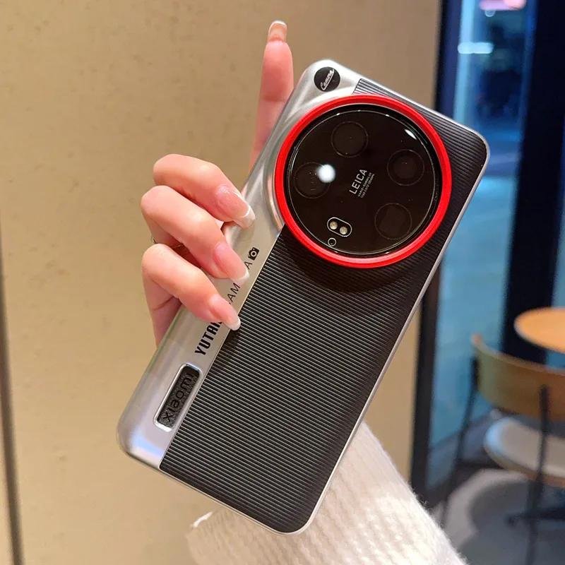 Electroplated Textured Stripes Shockproof Protective Case with Camera Frame