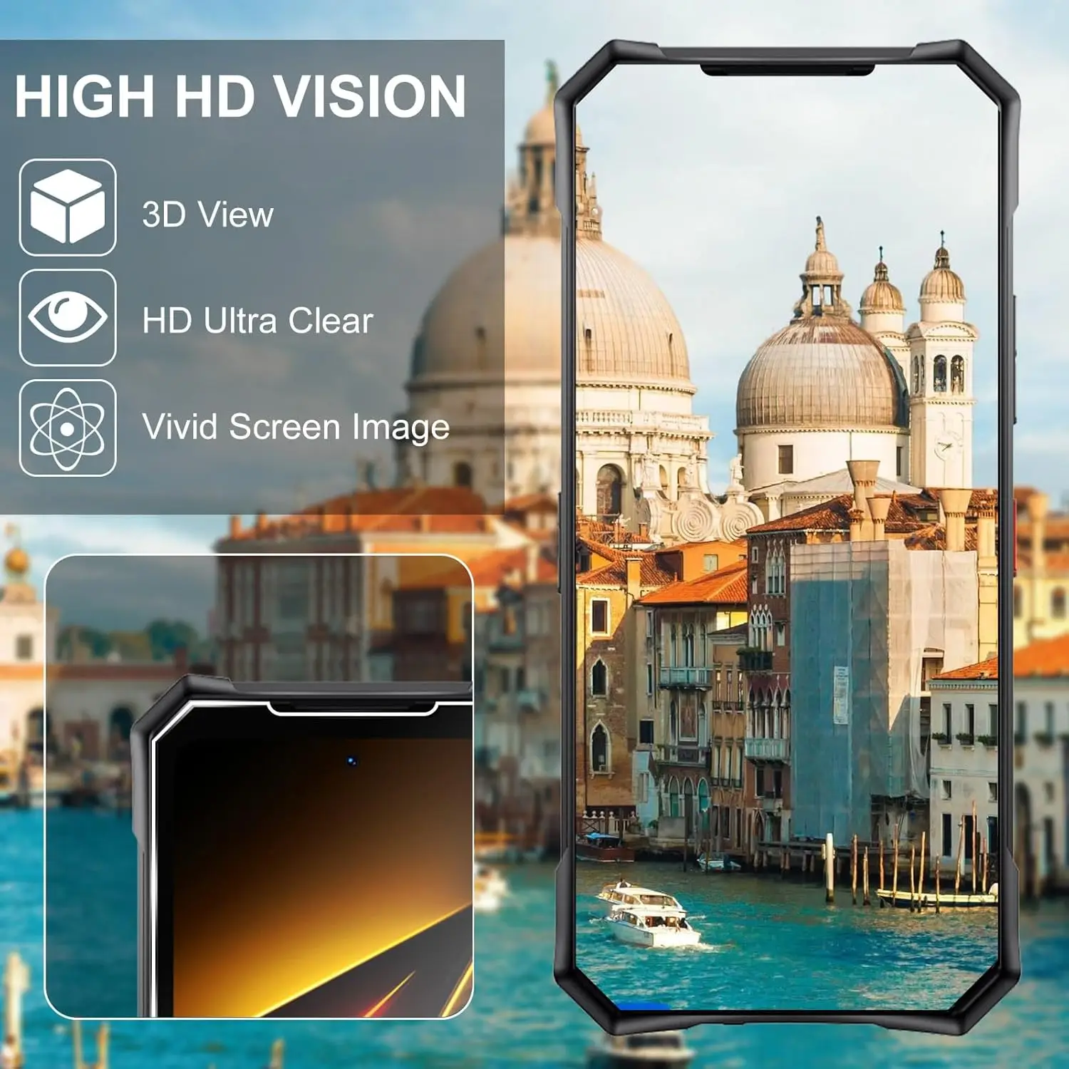 Premium 2.5D 9H Tempered Glass Screen Protector - Ultra-Clear Protective Film, 6.78
