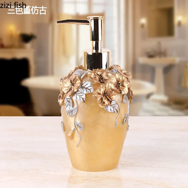 Fashion Bathroom Supplies Resin Five-piece Washbasin European Bathroom Supplies Toothpaste Storage Box Tissue Box bathroom accessories