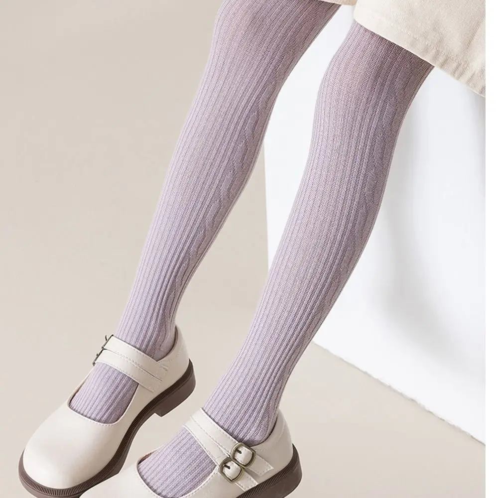 Cute Solid Color Children Tights Cotton Lolita Girls Pantyhose Princess Stockings Korean Style Knitted Leggings Baby kids pantyhose solid color pantyhose toddler tights kids leggings