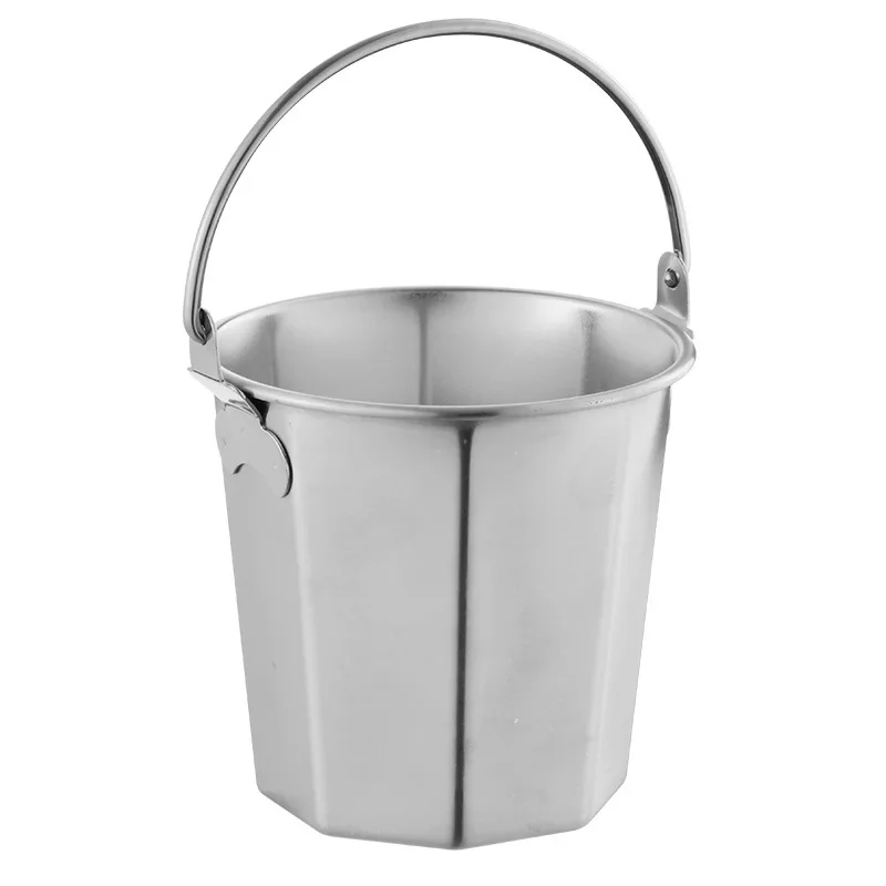 304 Stainless Steel Mini Ice Bucket Bar KTV Snack Bucket French Fry Household Kitchen Storage