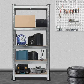 5 Tier Laminated Metal Shelving Unit Adjustable Garage Storage Utility Rack Shelves Organization Shelf For Kitchen Warehouse 3