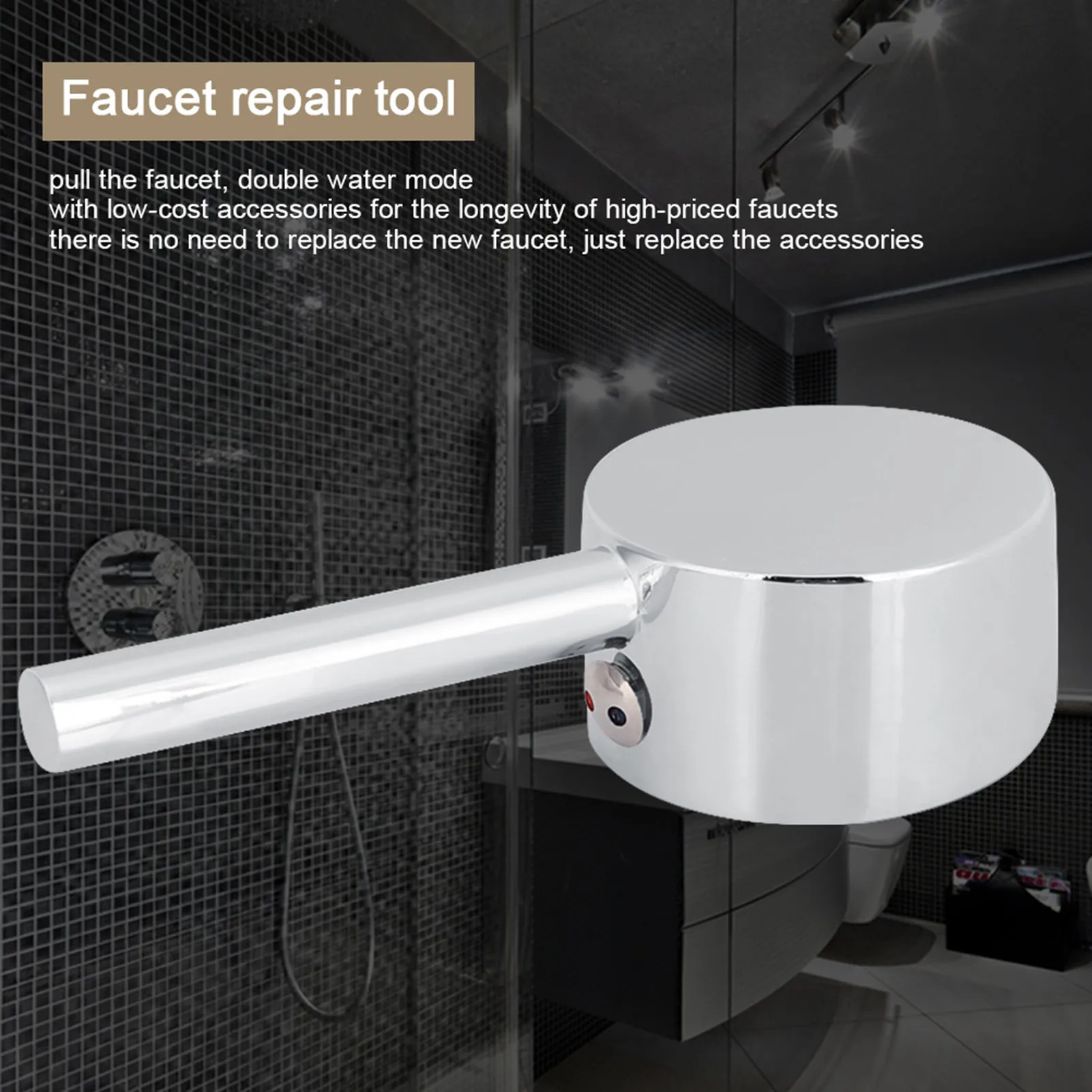 Valve Core Bathroom Basin Water Tap Handle Zinc Alloy Faucet Lever Handle 45mm
