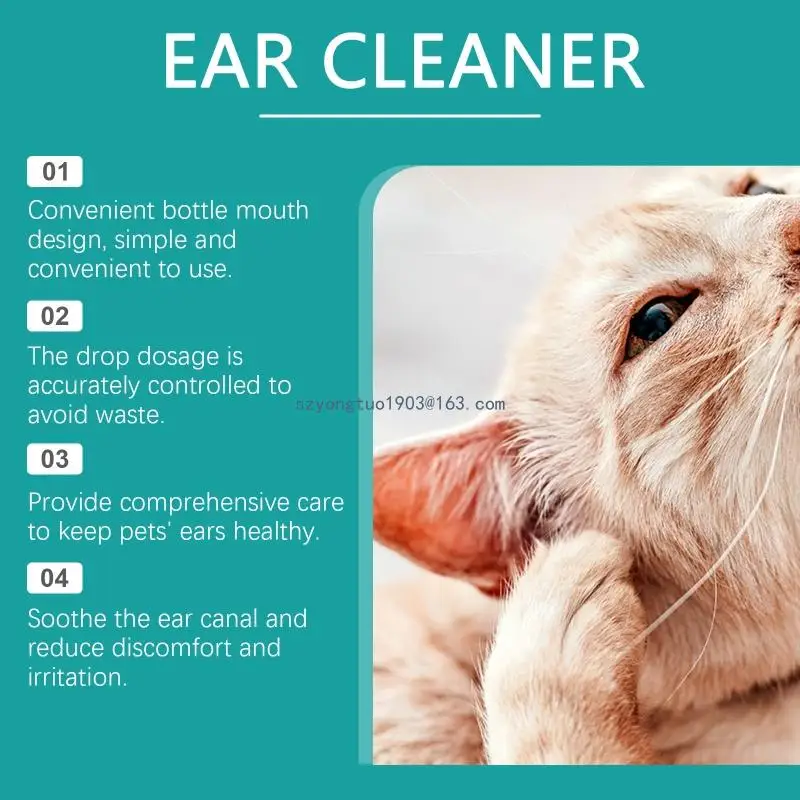 2oz Natural Pet Ear Drop Prevents Itching and Ear Odors Earmites Cleanser Liquid
