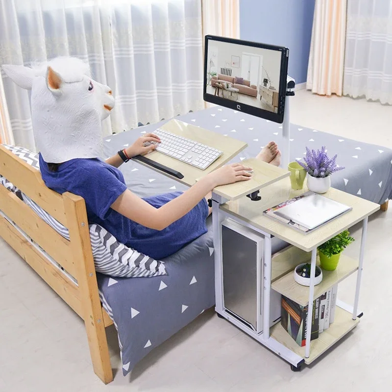 

Multi-functional Hanging Desktop Computer Table, Household Lazy Table, Simple and Modern, Movable, Free Lifting Storage Storage