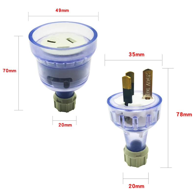 AU NZ Plug Adaptor Assembled Rewireable Female Male Wire Socket Outlet 3 Prong Electrical AC Extension Cord Grounded Rewire SAA