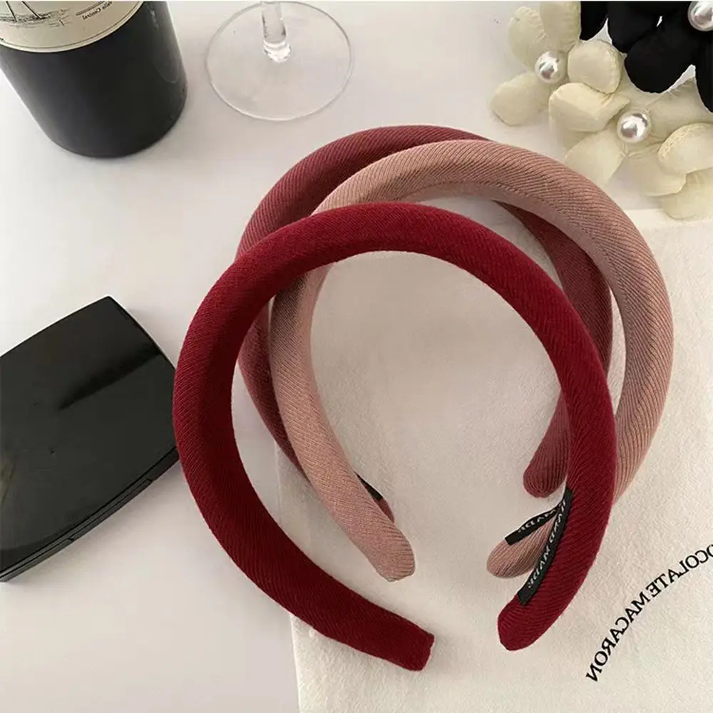 

Autumn Winter Hair Band High Cranial Top Wide-brimmed Female Hairbands Korean Style Headwear Wide Hair Hoop Sponge Headband