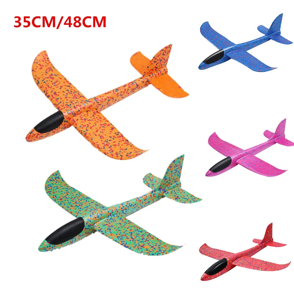 1PC 48CM/35CM Children Hand Throw Flying Glider Planes Toys Kids Foam Aeroplane Model Children Outdoor Fun Toys 2
