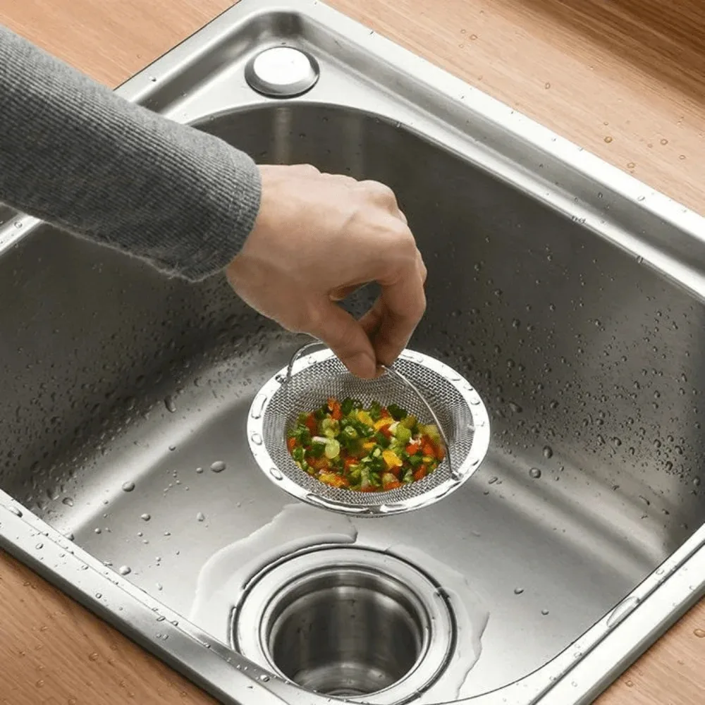 Anti-Blocking Gadgets Durable Sink Strainer Mesh Round Convenient Drain Stopper Filter with Handle Silver Hair Catcher Kitchen kitchen sink filter sink strainer sink filter kitchen sink strainer hair drain catcher