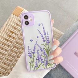 Tropical Palm Leaves Phone Case - Shockproof Back Cover - iPhone 17 Pro (Purple flower 2)