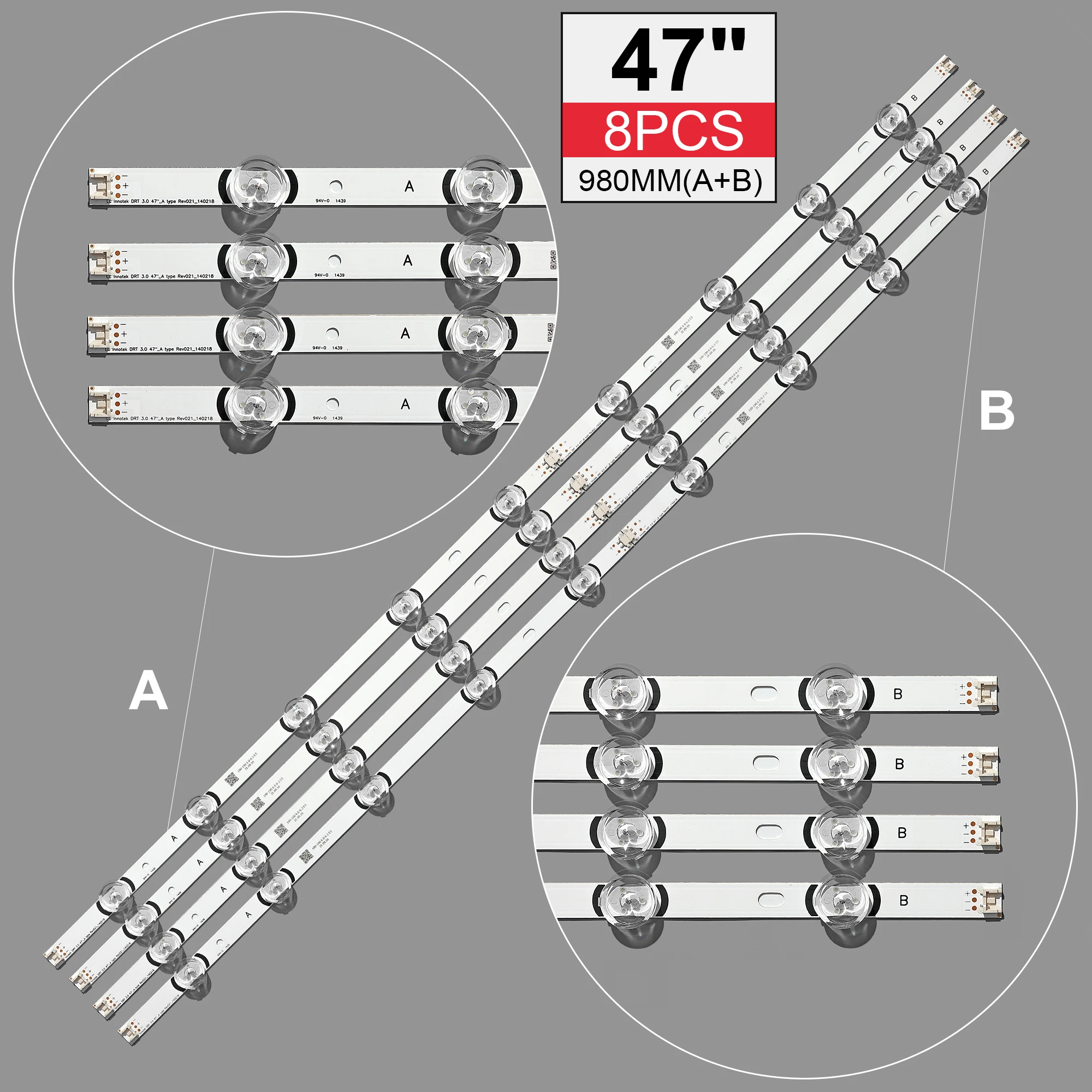 LED Backlight strip For LG 47&quot TV innotek DRT 3.0 6916L-1948A 1949A 47LB6300 47LB561V 47LB652V 47lb650v LC470DUH 47LB5610 |
