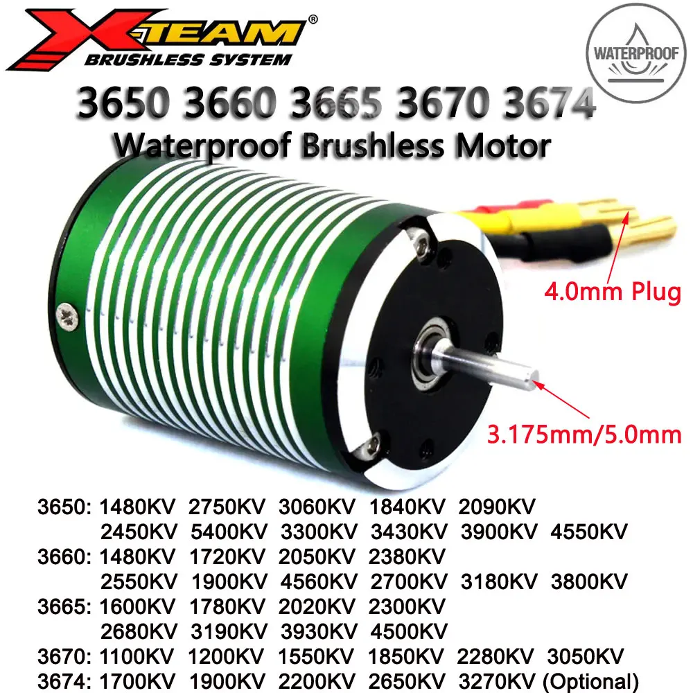 X-Team RC Car Motor 3650 3660 3665 3670 3674 Waterproof Brushless