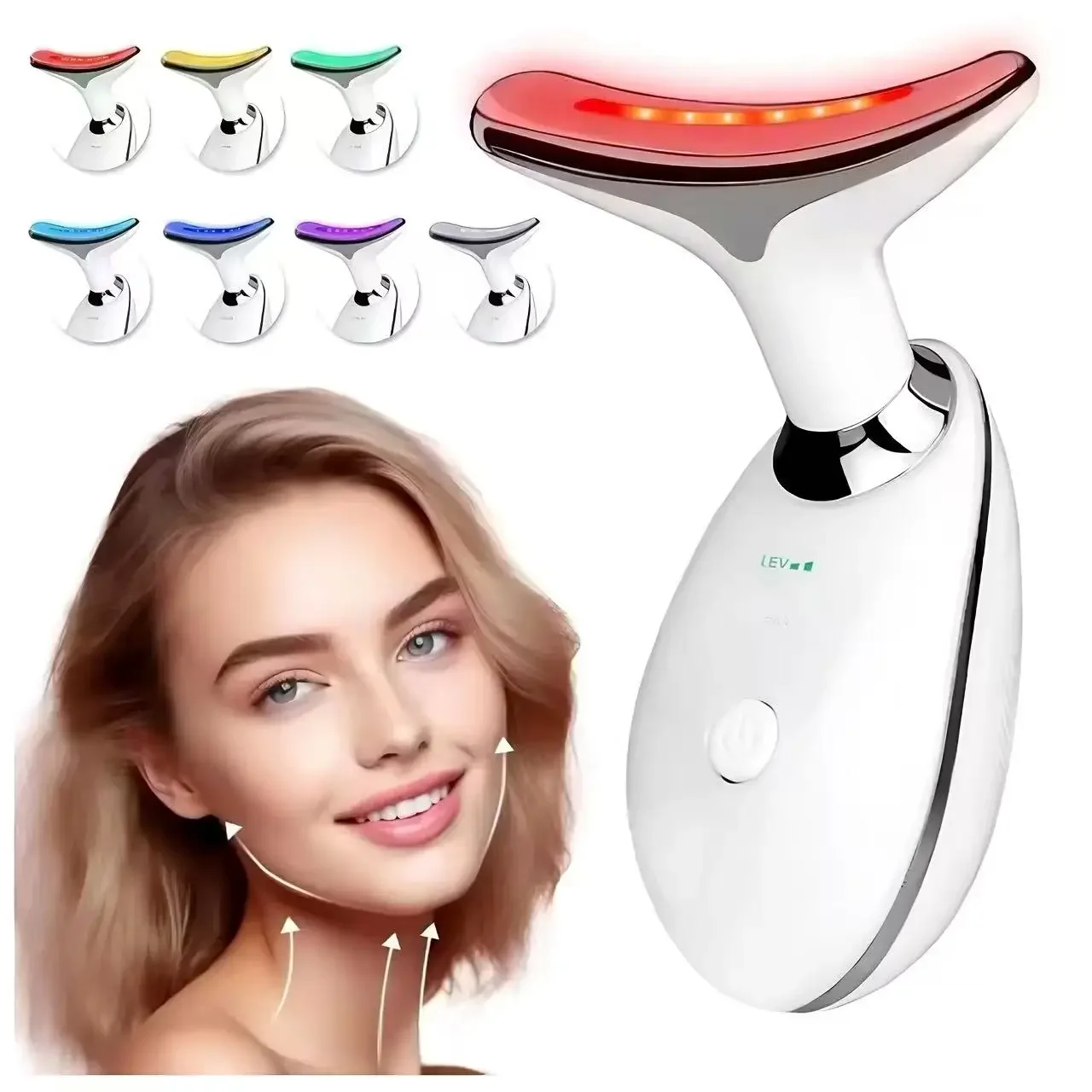 Neck Beauty Device 7Color Vibration Facial Lifting