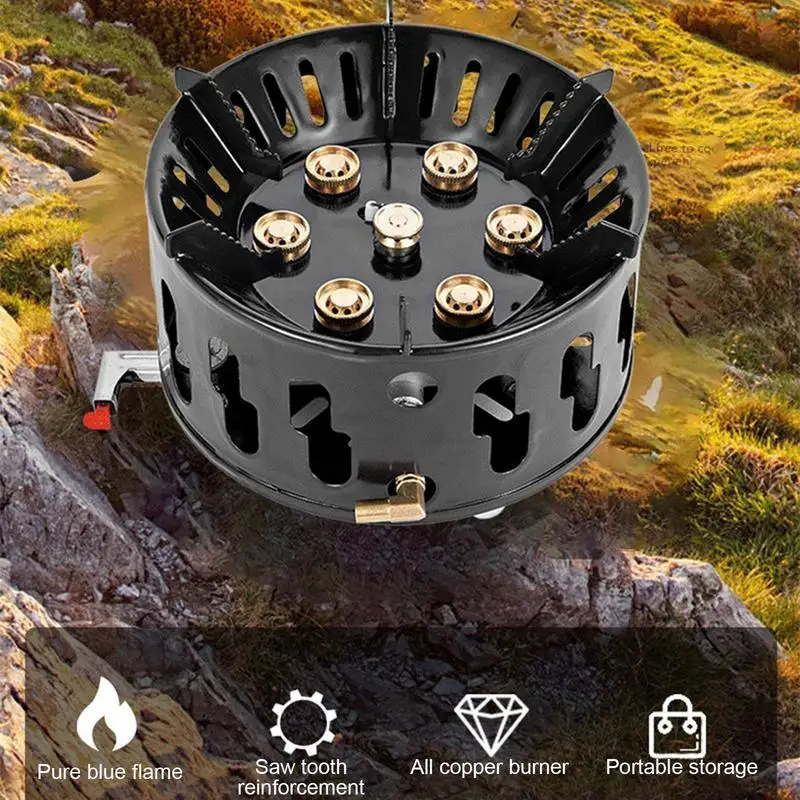 

9800W Cooking Stove Camping Stove Outdoor Portable Seven Star Fierce Stove Camp Stove for Hiking Backpacking and Camping picnics