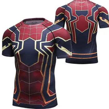 Marvel Heroes Series Sports Short Sleeves, 3D Printed Quick Drying Short Sleeves, Children's and Men's Clothing 1