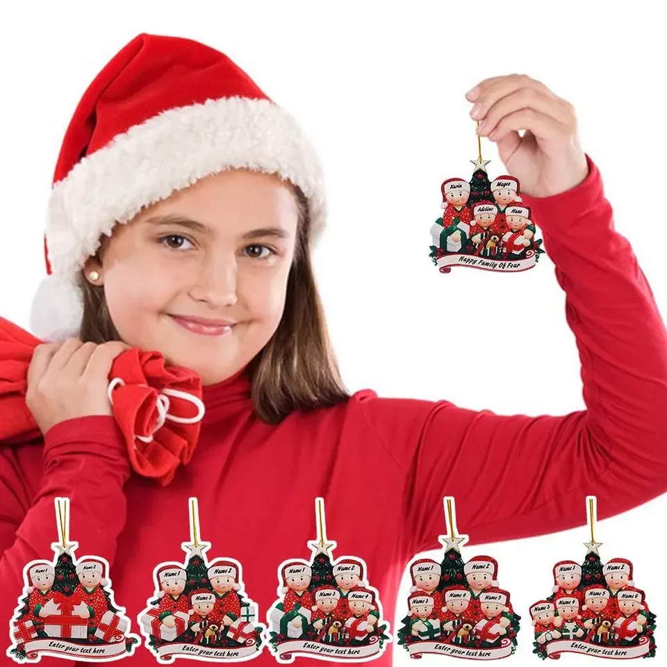 Christmas Decorations Personalised Family of 2-6 Christmas Ornament Peeking Family of 6 Bauble Customised Christmas Xmas Tree Decoration Ornament