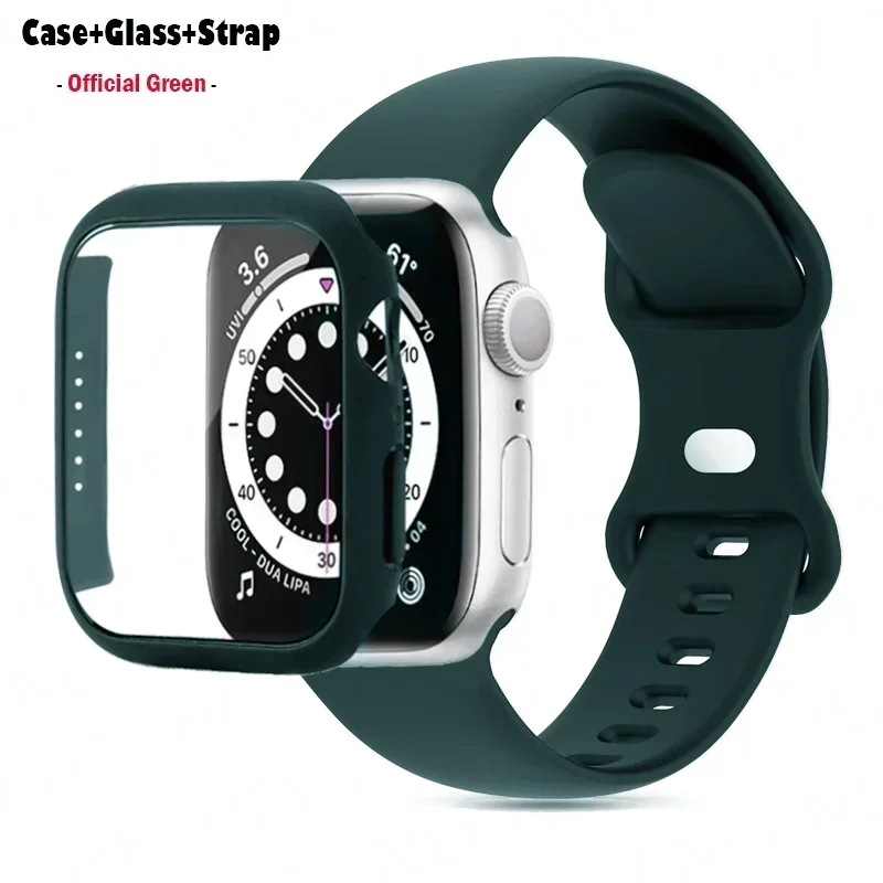 Premium Silicone Watchband with Glass Case