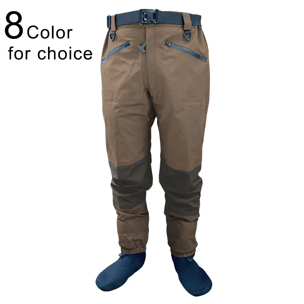 Breathable Stockingfoot Waist Hight Wading Pants 4 Ply Durable Waterproof Waders for Men Fly Fishing Hunting Kayaking Outdoors