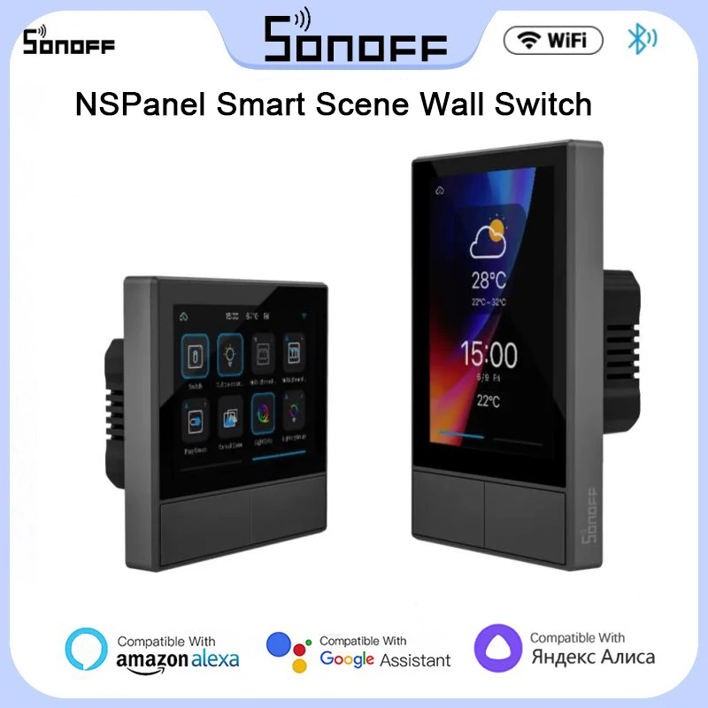 

Умный настенный выключатель SONOFF NSPanel, ЕС, США, Wi-Fi, термостат, дисплей, дистанционное управление, работает с Alexa Google