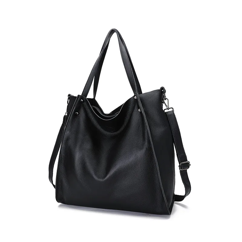 thumbnail image 1 of 2023 Nuevo bolso de mano de gran capacidad, bolso de cuero de vaca de capa superior, informal, sencillo, de un solo hombro, portátil, cruzado, para mujer, 1 of 4