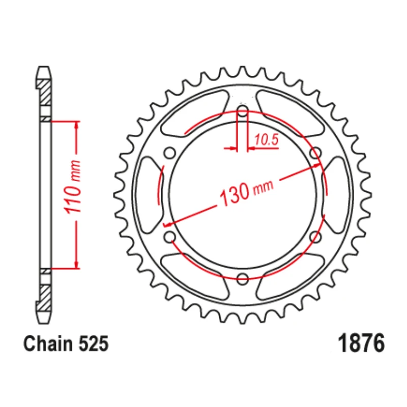 525 50T Rear Sprocket For Suzuki DL800 V-Strom DE Adventure 23-24