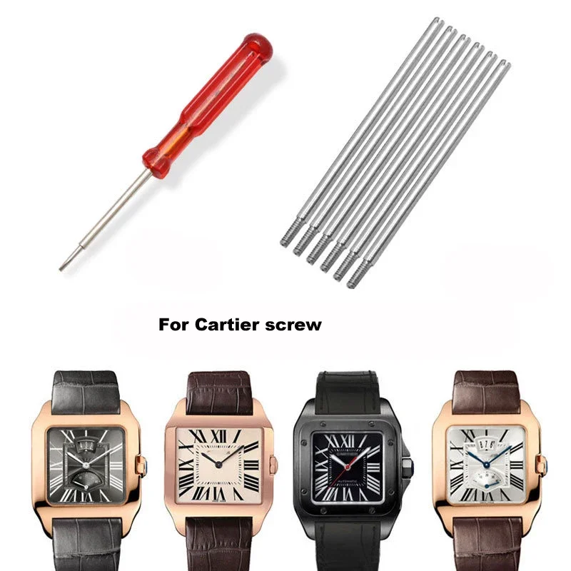 For Cartier Santos 100 Straps 20mm 23mm Watch Screw Rod Watchmaker ...