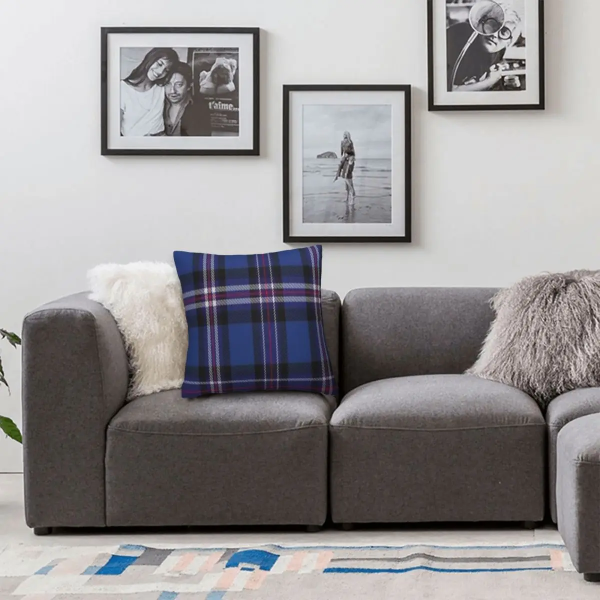Rangers Tartan Square Pillowcase Polyester Linen Velvet Pattern Zip Decor Throw Pillow Case Home Cushion Cover 45x45 6